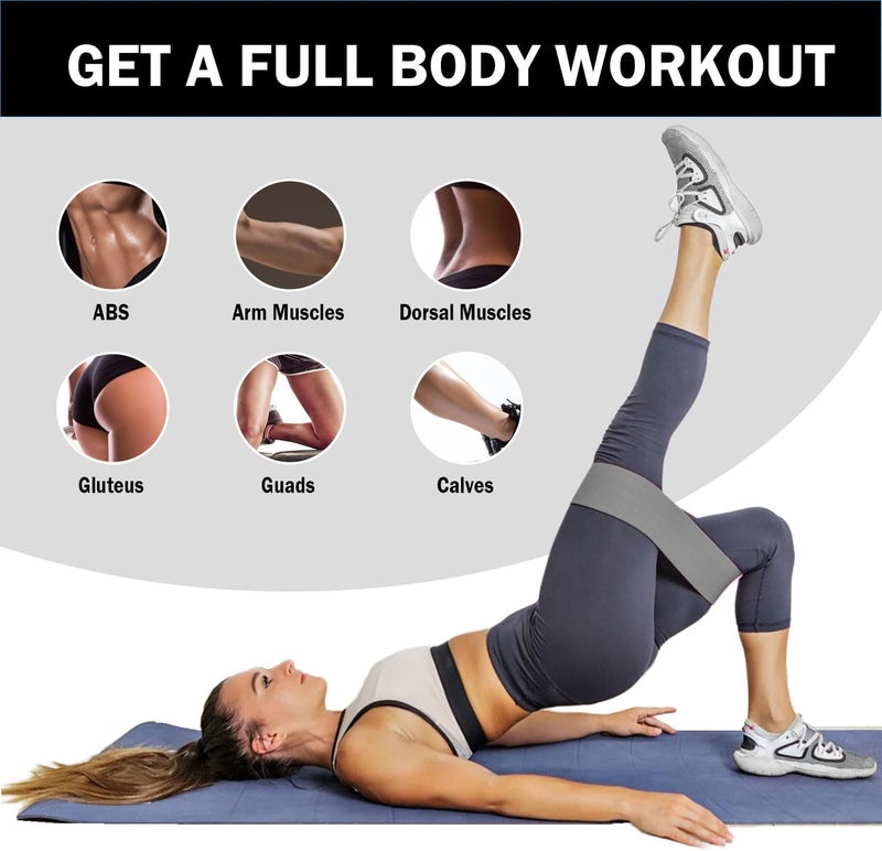 KANGFITER Non-Slip Fabric Resistance Bands for Working Out, Loop Exercise Bands for Booty Leg, Butt, Glute, Stretch Workout Bands for Women & Men, Hip Elastic Bands for Home Gym Fitness, Yoga, Pilates - Image 4